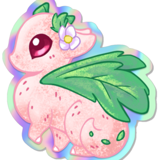 White Strawberry Dragon Sticker