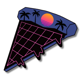 Synthwave Pizza Pin