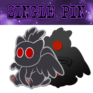 1.5" Enamel Pin Mothman Kitty