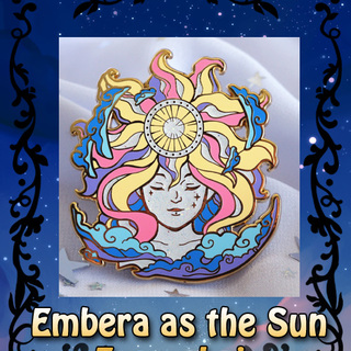 Embera as the Sun Enamel PIn