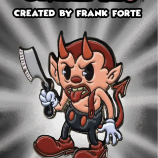 Cartoon Creepies-Devil with a Razor-1.75" Soft Enamel pin