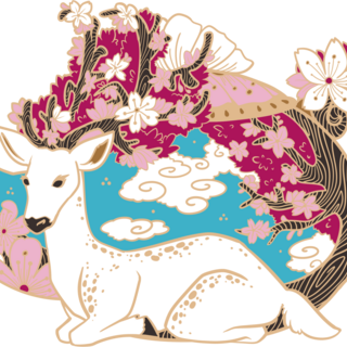 Sakura Deer Tea Pot Pin