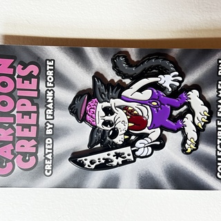 Cartoon Creepies Purple Wolf w/ Knife 2" Soft Enamel pin
