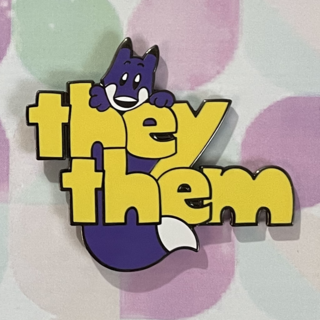 They/Them Foxy Pronoun Pin