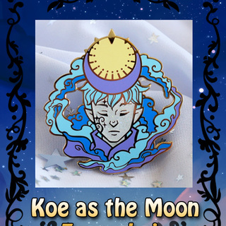 Koe as the Moon Enamel Pin
