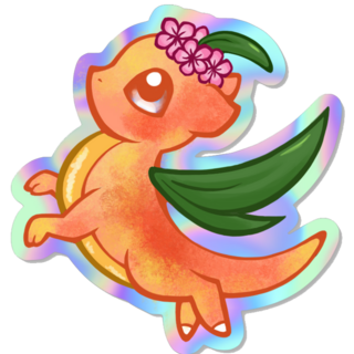 Peach Dragon Sticker