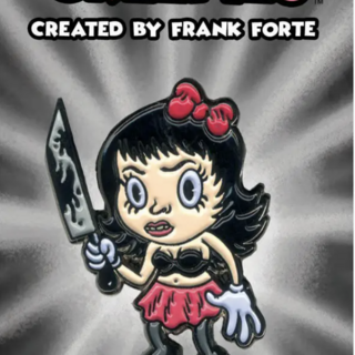 Cartoon Creepies-Molly with a Knife-1.75" Soft Enamel pin