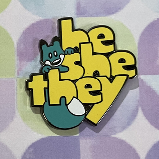 He/She/They Foxy Pronoun Pin