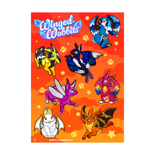 Winged Wabbit Sticker Sheet B