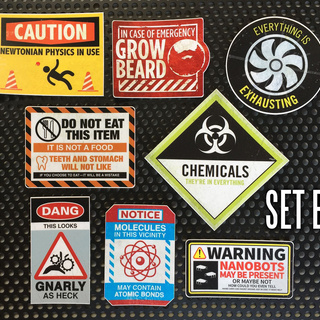 STICKER SET: 8 Other Warning Labels (Set B)