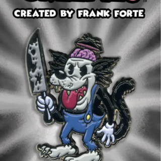 Cartoon Creepies Wolf with a Knife 1.75" Soft Enamel pin