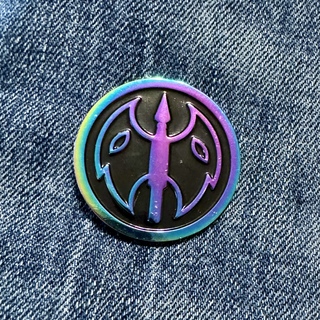 Rainbow Metal Battle-Axe Pin