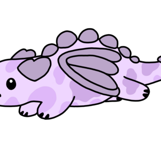 Purple spot dragon enamel pin