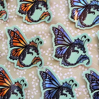 Fae Dragon Holo Vinyl Stickers