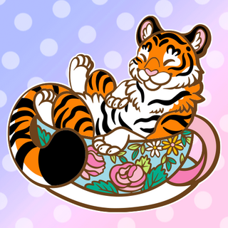 Teacup Tiger Enamel Pin