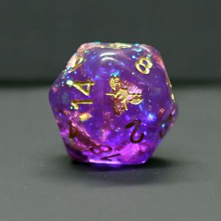 Astral Sliver Dice Set - Purple with Gold Numbering