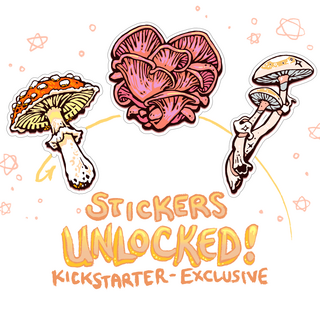 3 Large Mushroom Stickers