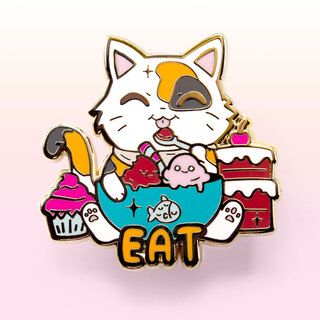 Enamel Pin EAT (Calico Cat)