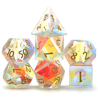 Prismatic Glass Dice Set with Display Box