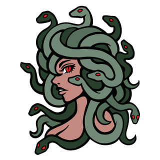Tan Medusa pin