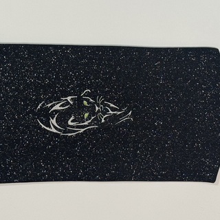 White Leopard on Black Glitter Pin Banner