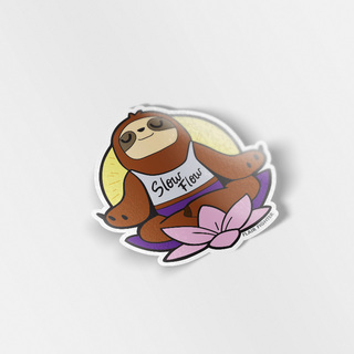 Vinyl Sticker Slow Flow Yoga Meditation Sloth