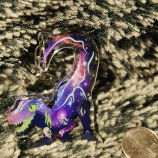 Galaxy Raptor Keychain