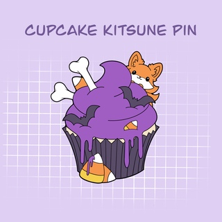 Pintober Collab- Cupcake Kitsune Pin
