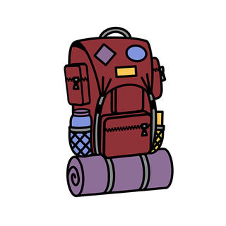 Red Backpack Enamel Pin