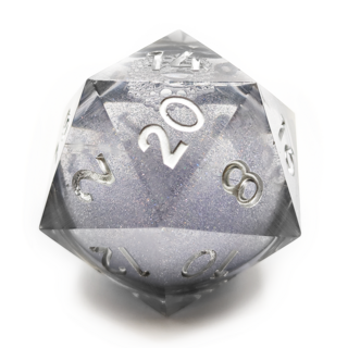 Liquid Core TITAN D20, 50mm | Smoke with Silver Numbers