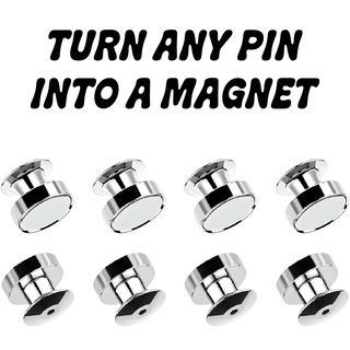 Magnetic Locking Pin Backs - Set of 8 - Turn Any Pin into a Magnet