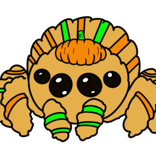 Pumpkin Cookie  Jumping Spider Hard Enamel Pin