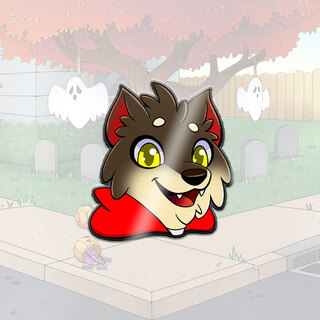 Night Wolf Head 1.5" Hard Enamel Pin