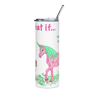 20 ounce skinny tumbler poodle/unicorn