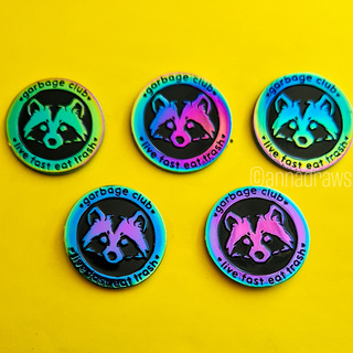 Live Fast Eat Trash Raccoon (Rainbow)