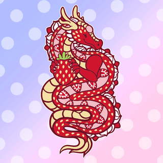 Strawberry Dragon Enamel Pin