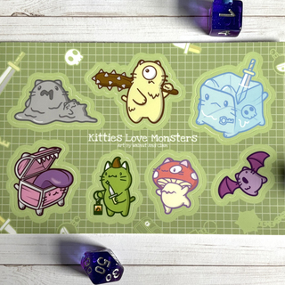 Kitties Love Monsters Vinyl Sticker Sheet