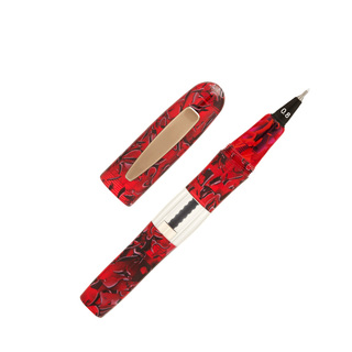 Gaia Felt Tip Pen, Red marble resin