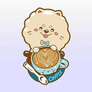 Enamel Pin Love Coffee Pomeranian