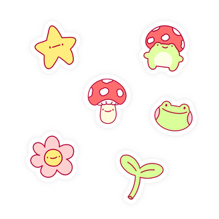 Mushroom Themed Sticker Pack 🌼