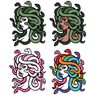 All 4 Medusa variant pins