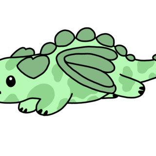 Green spot dragon enamel pin