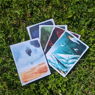 Paquet de 5 cartes postales illustrées