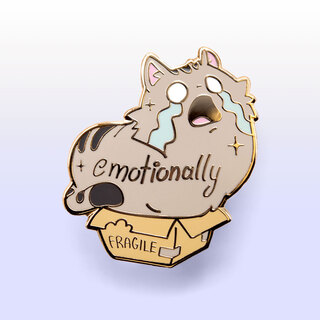 Enamel Pin Emotionally Fragile (Maine Coon Cat)