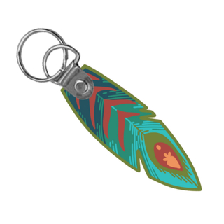 Blue Marachi Feather Keychain