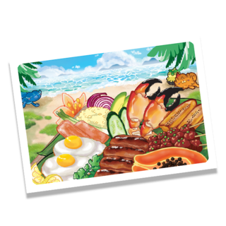 Tropical beach starters mini print