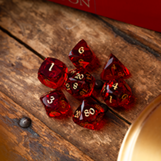 Dwarf Cut Red Gemstone Glass Dice Set