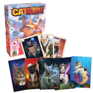 CATastrophe: A Game of 9 Lives + Expansion + All 18 Famous Cat Posters + 2 Spooky Cat Posters (11"x17")   *(SHIPPING - US & CA ONLY)