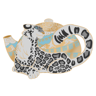 Snow Leopard Teapot Enamel Pin