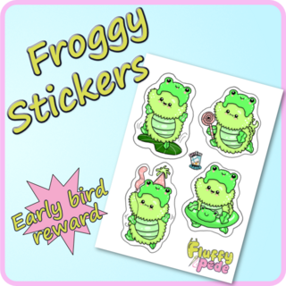 Froggy Fluffypede Sticker Sheet